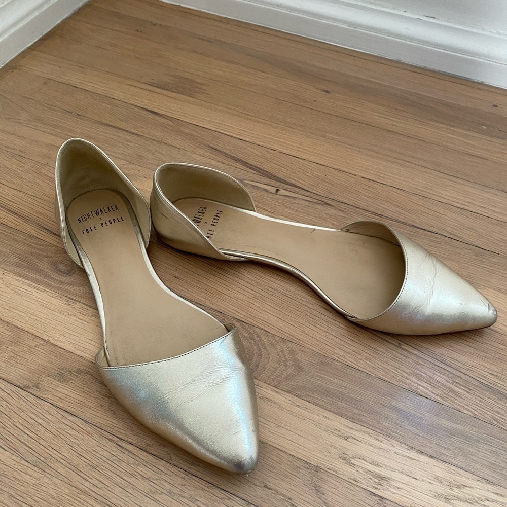 Gold Flat Slippers - image 2